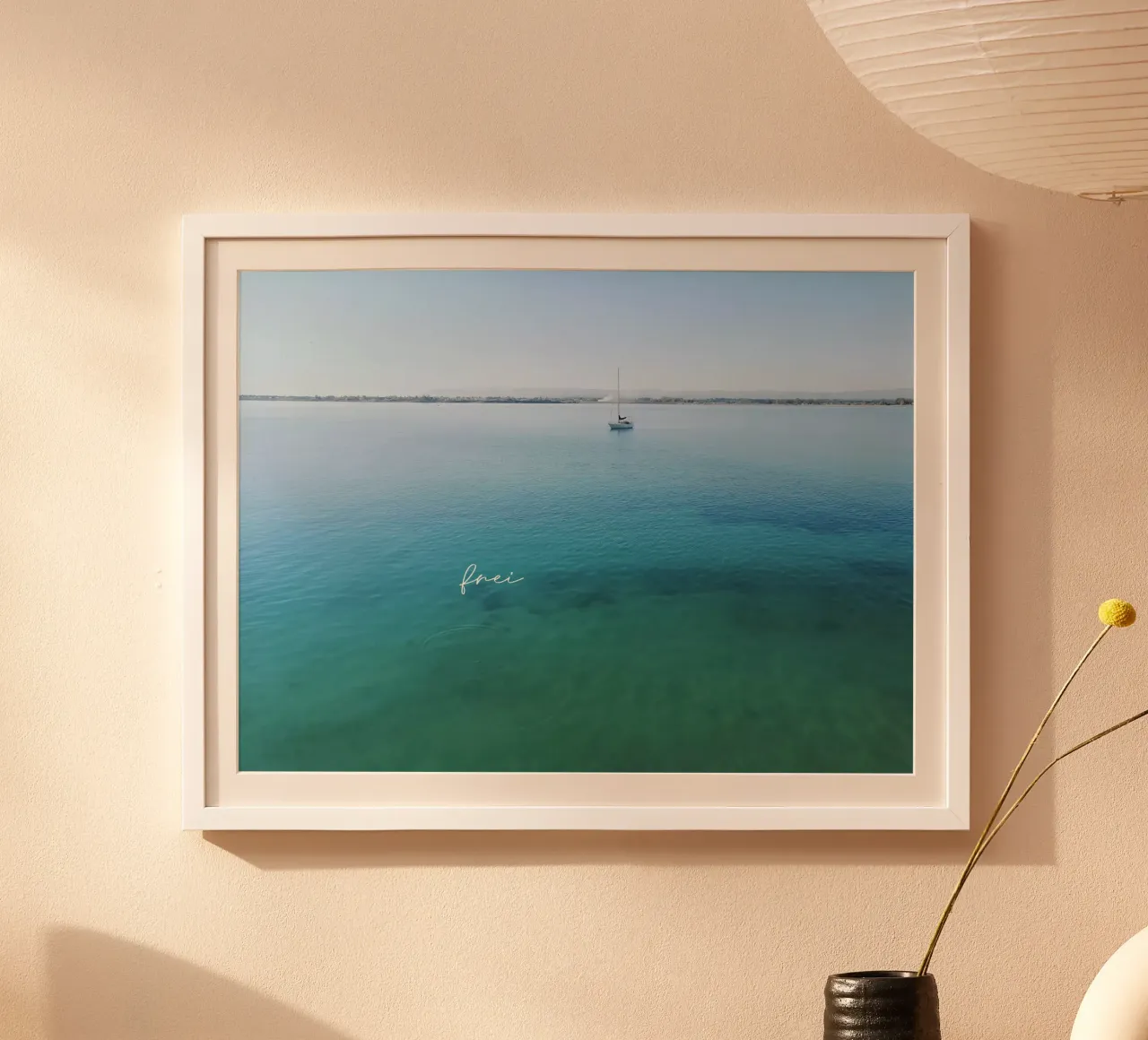 vrij (zeilboot) poster met kunststof frame van Frida + frei