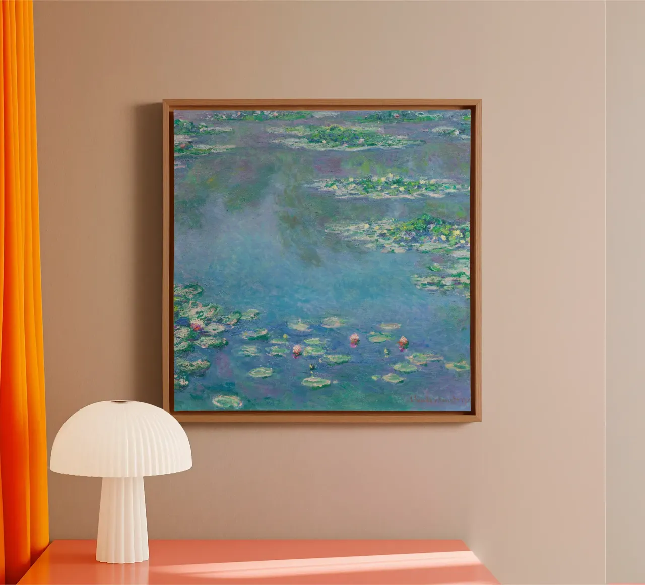 Ninfee di Claude Monet tela con Cornice a cassetta da Monet Art Prints