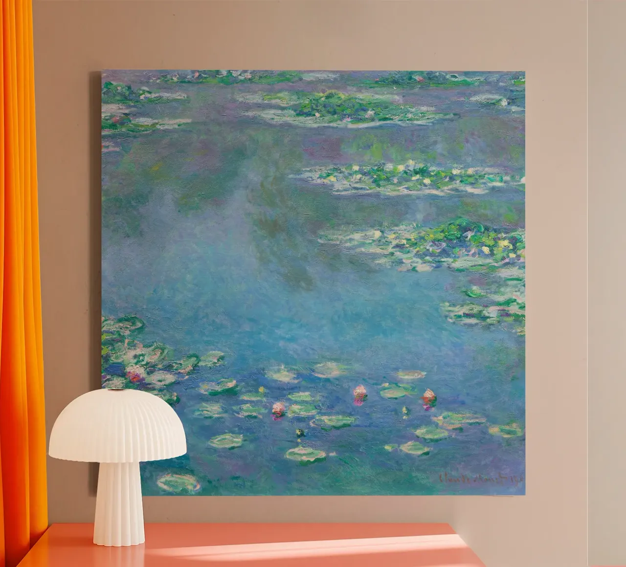 Ninfee di Claude Monet tela con Cornice a cassetta da Monet Art Prints