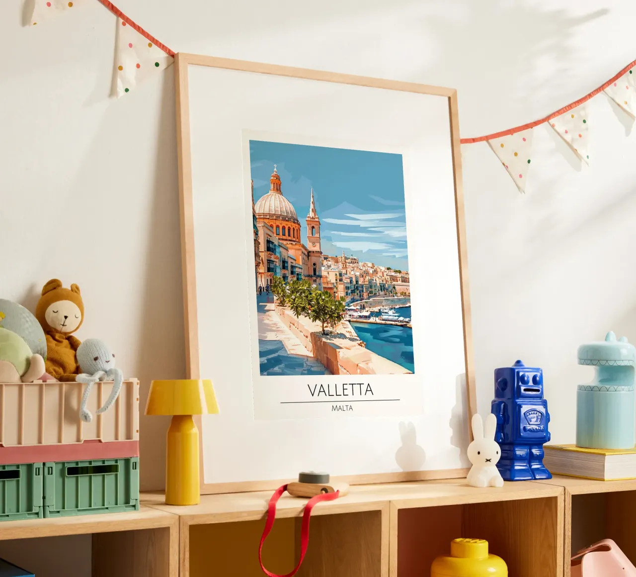 Valletta, Malta - Vintage Style Travel Poster poster da homdeco