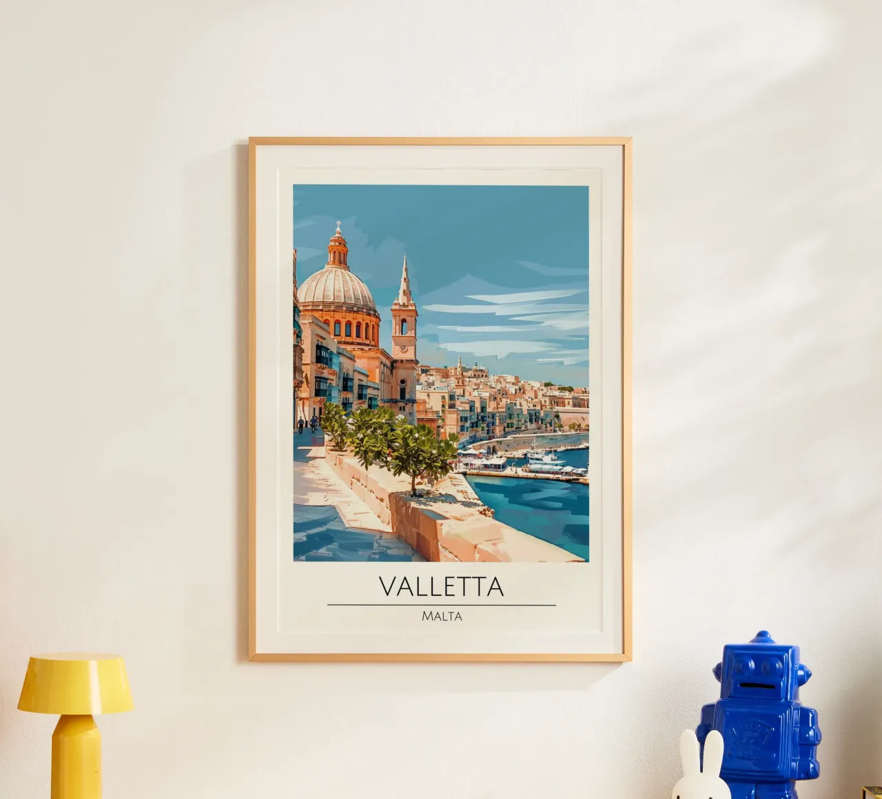Valletta, Malta - Vintage Style Travel Poster poster da homdeco