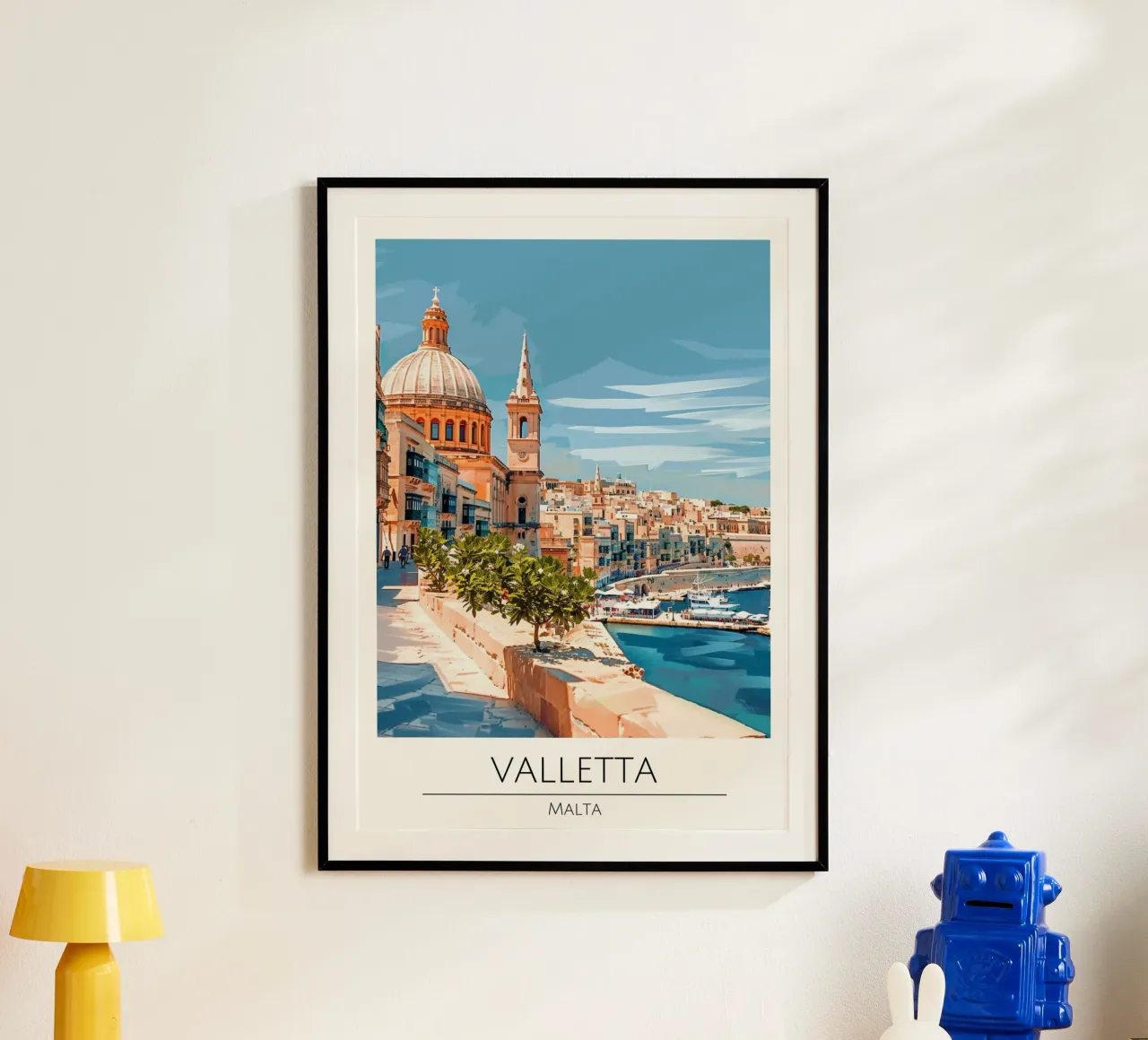 Valletta, Malta - Vintage Style Travel Poster poster da homdeco
