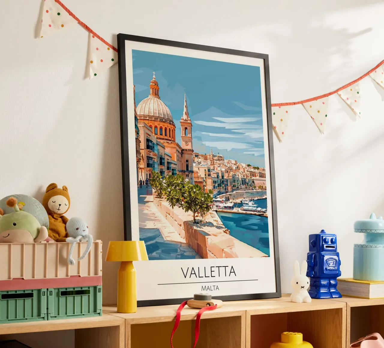 Valletta, Malta - Vintage Style Travel Poster poster da homdeco