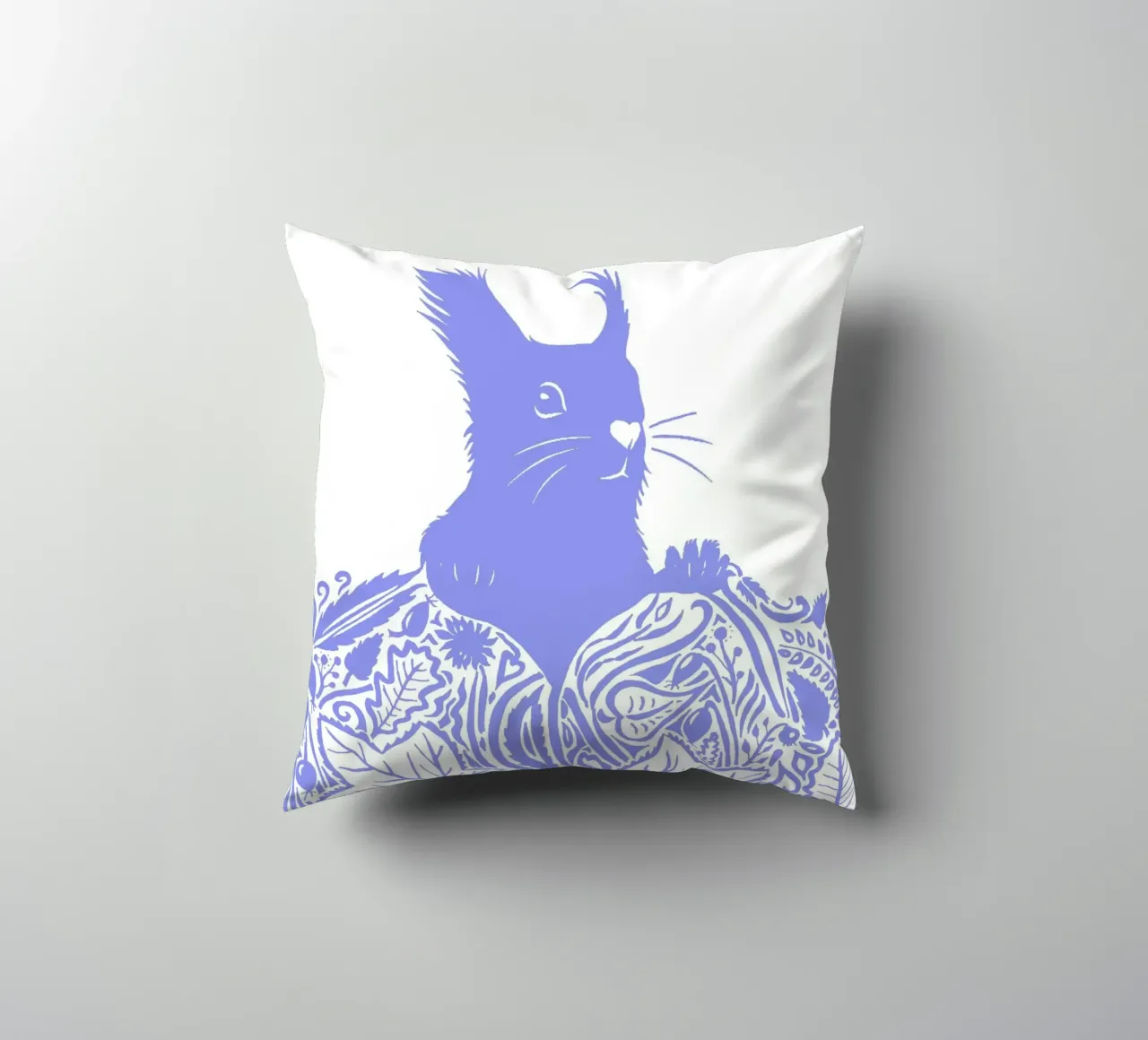 Scoiattolo in autunno - viola chiaro cuscino da PaperLine Art