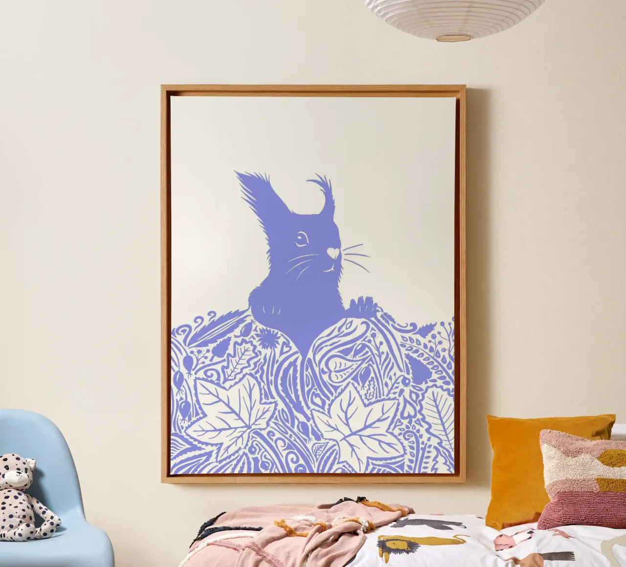 Scoiattolo in autunno - viola chiaro tela da PaperLine Art