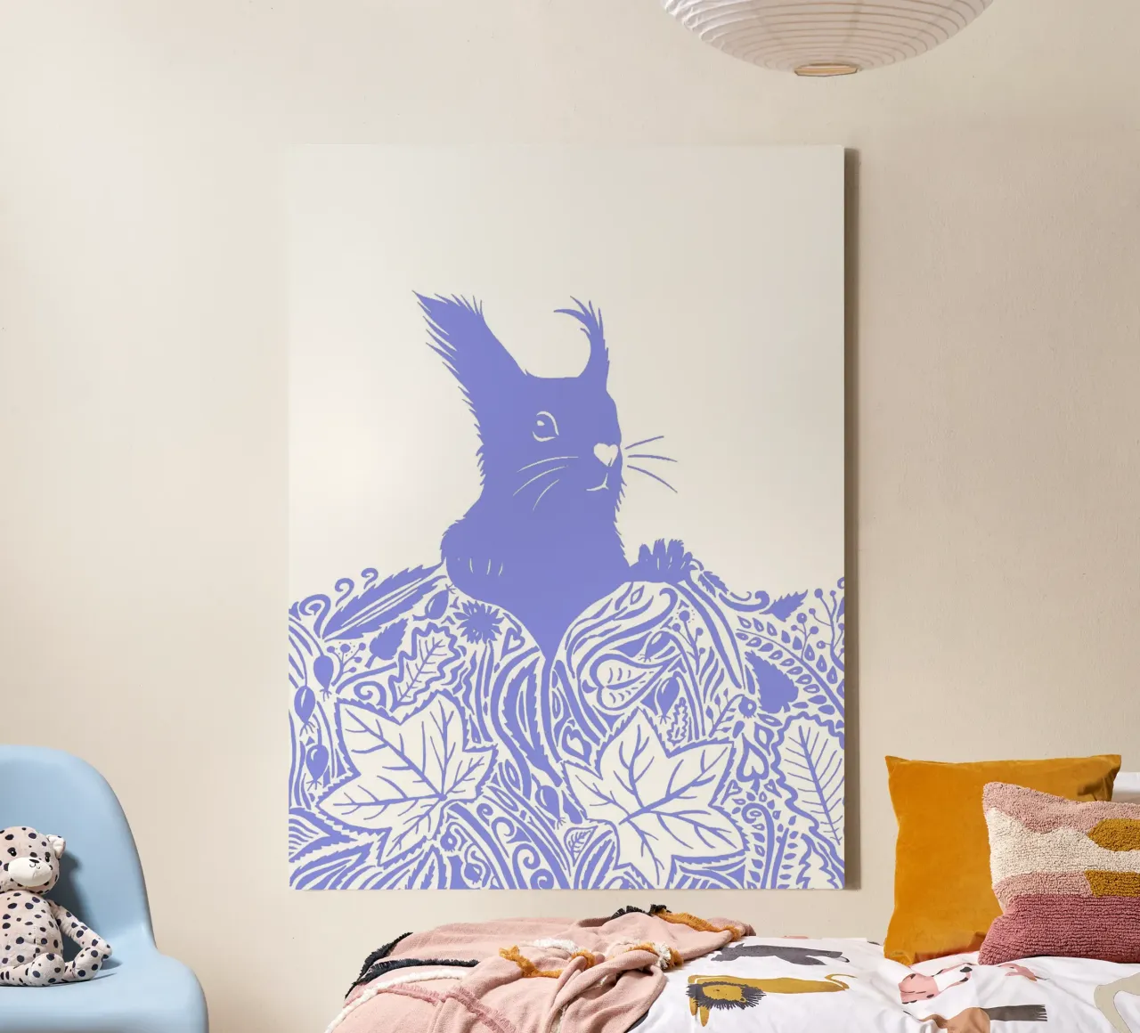 Scoiattolo in autunno - viola chiaro tela da PaperLine Art