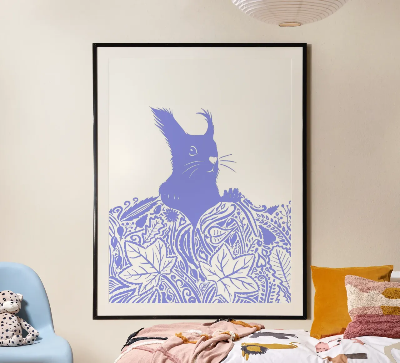 Scoiattolo in autunno - viola chiaro carta hahnemühle da PaperLine Art