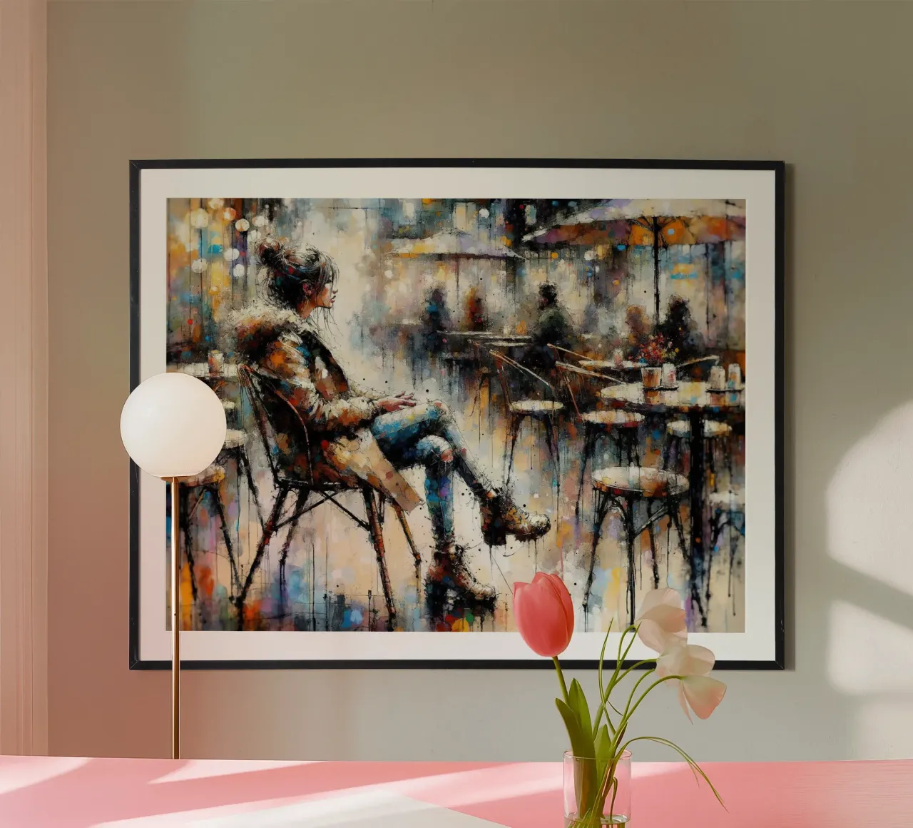 Riflessione sul caffè urbano poster da Chromatic Fusion Studio