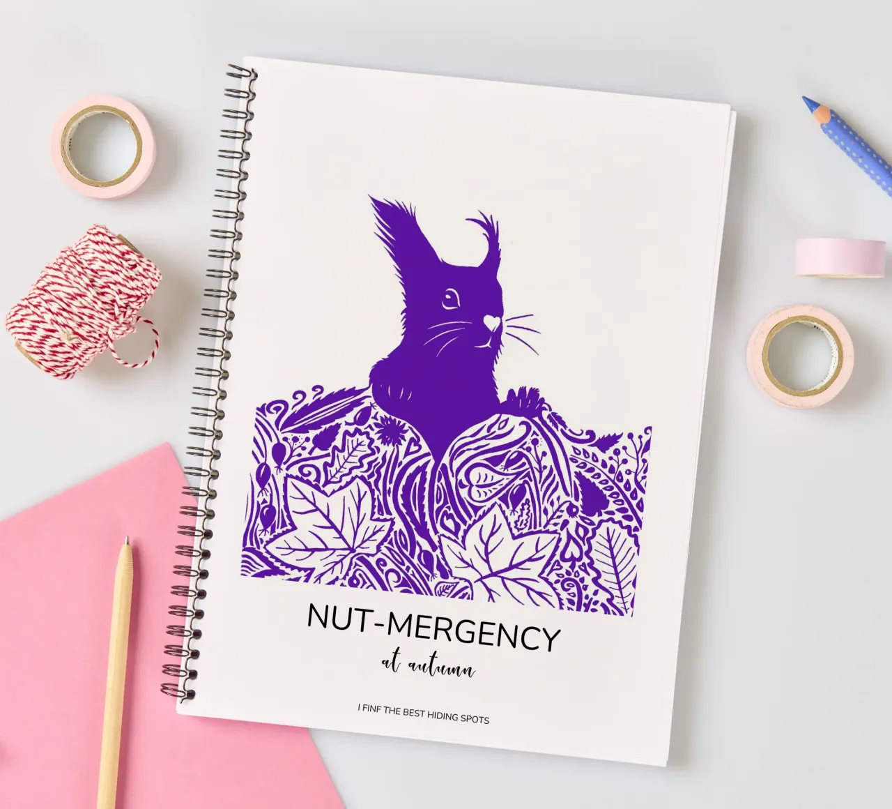 Nuss-Notstand im Herbst - ich finde die besten Verstecke Ringbuch von PaperLine Art