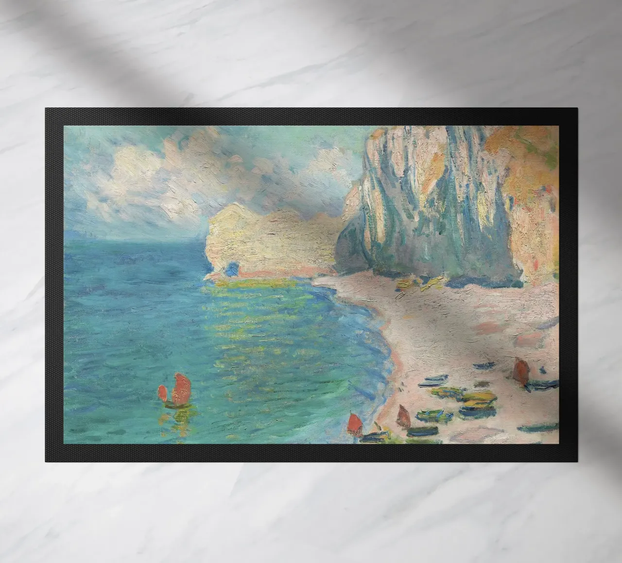 La spiaggia e la Falaise d'Amont (1885) di Claude Monet zerbino da Venus Art