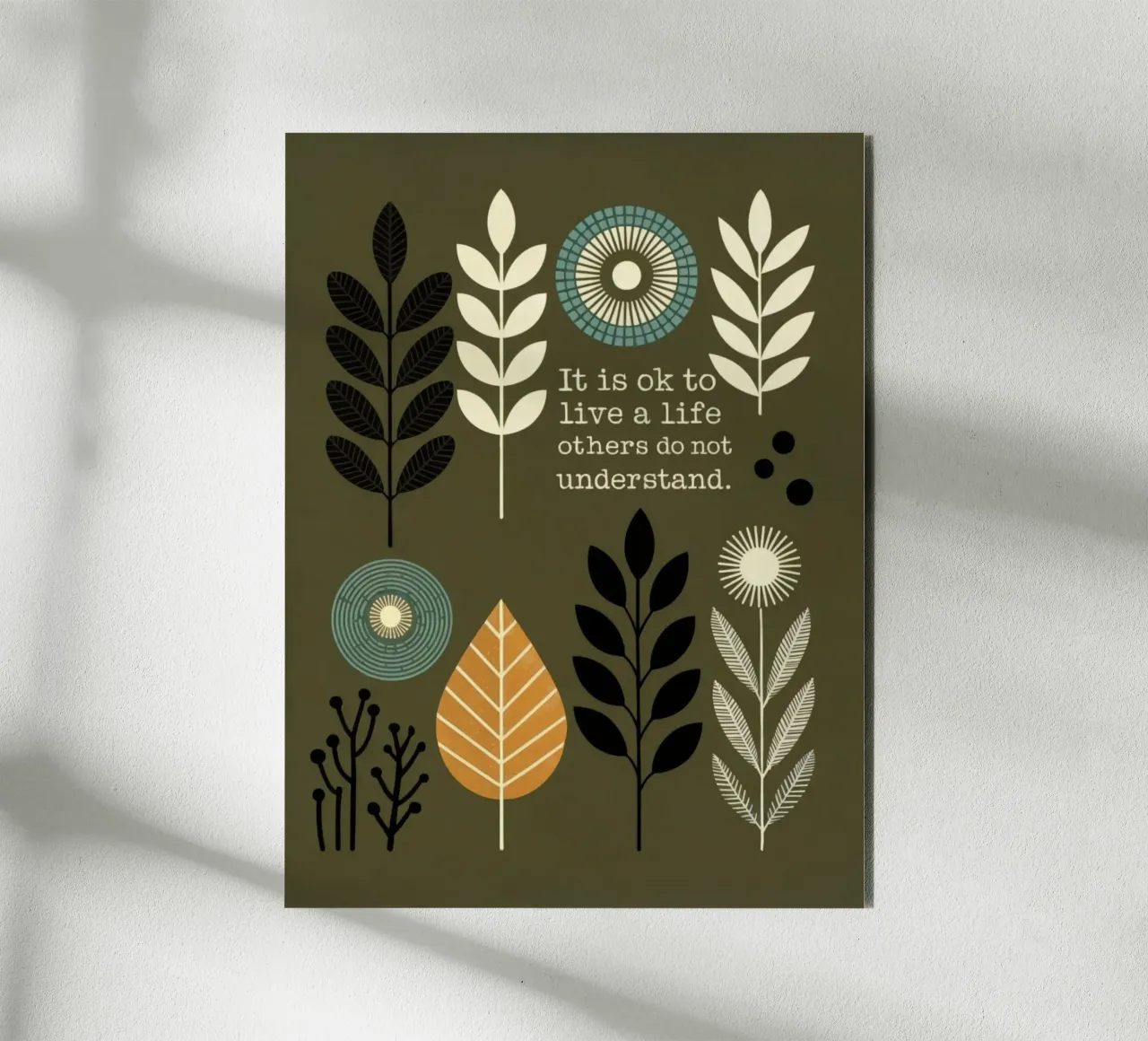 IT‘S OK , Typography Retro Style alluminio dibond da 20 Farben