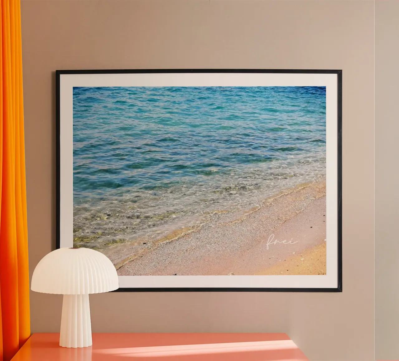 frei - Meeresansicht poster con telaio in legno da Frida + frei