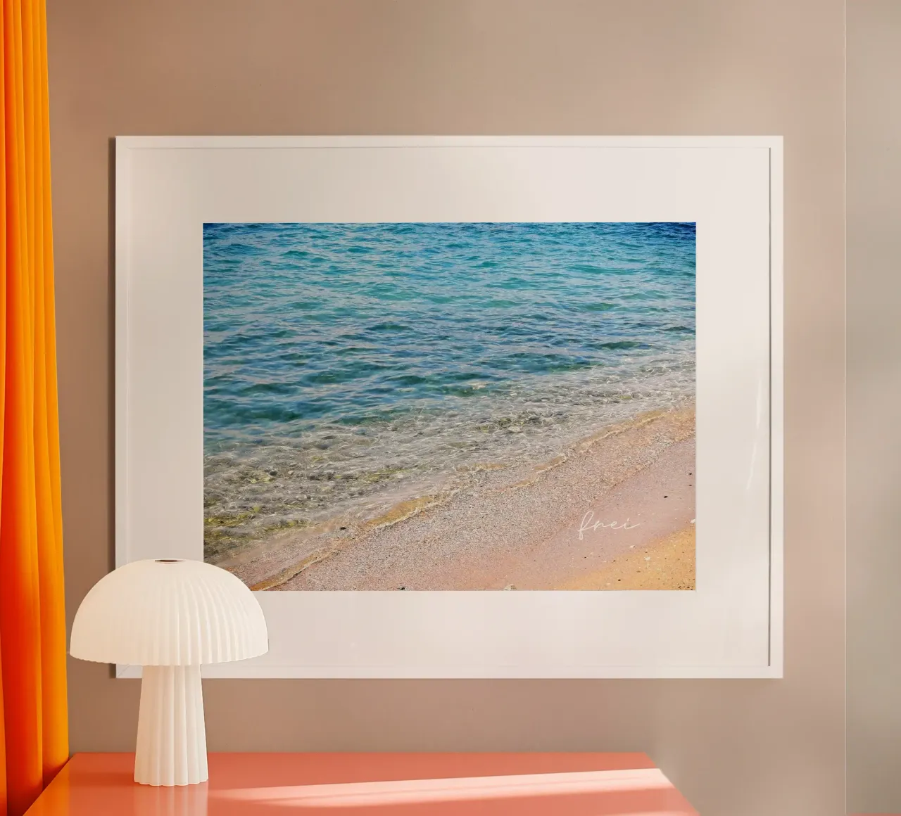 frei - Meeresansicht poster con telaio in legno da Frida + frei