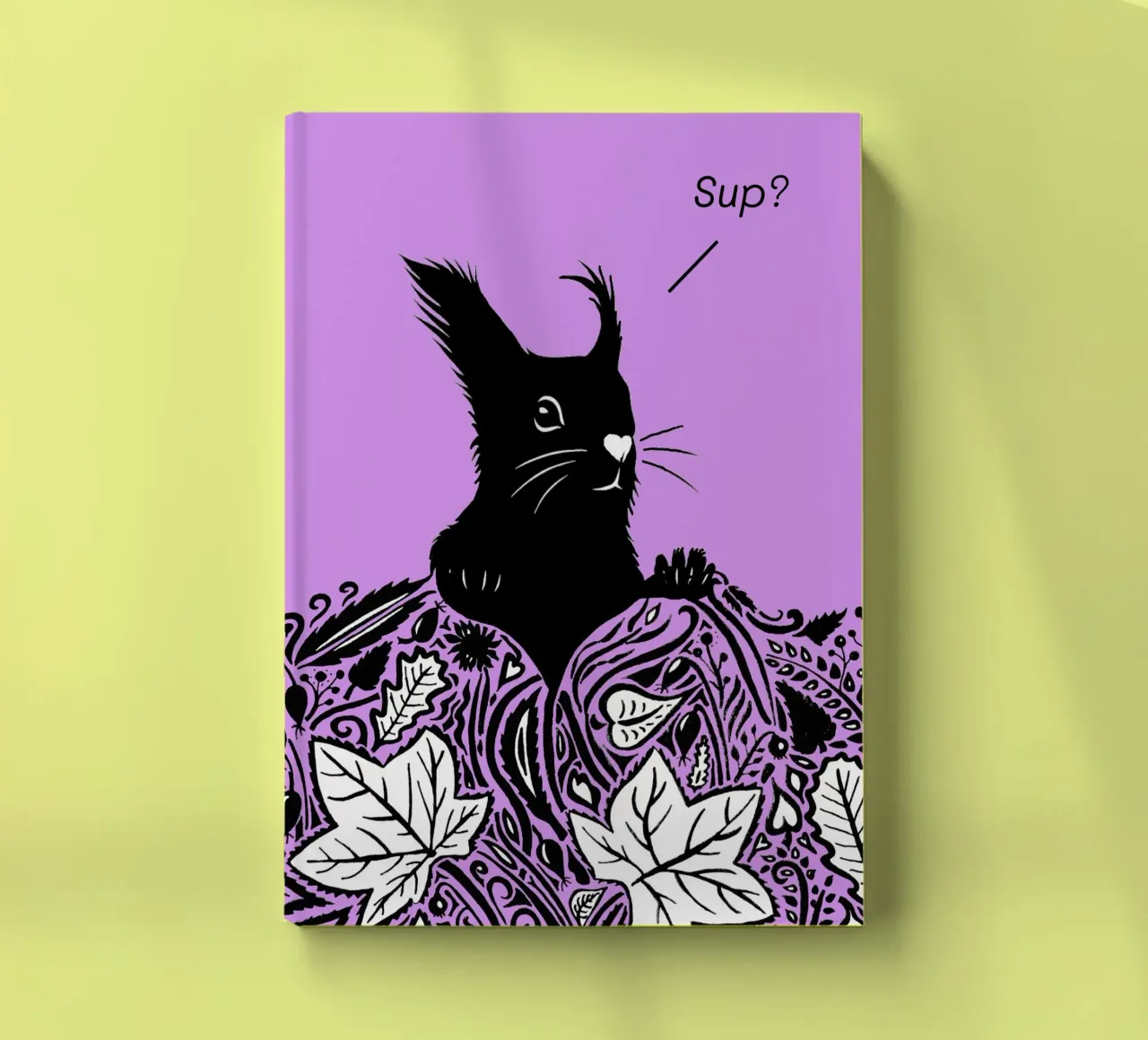 Sup? - Nieuwsgierige eekhoorn paars notitieboek van PaperLine Art