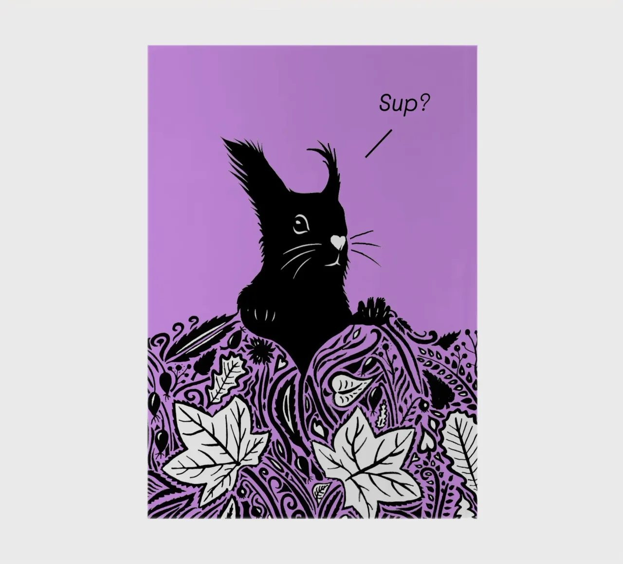 Sup? - Nieuwsgierige eekhoorn paars notitieboek van PaperLine Art