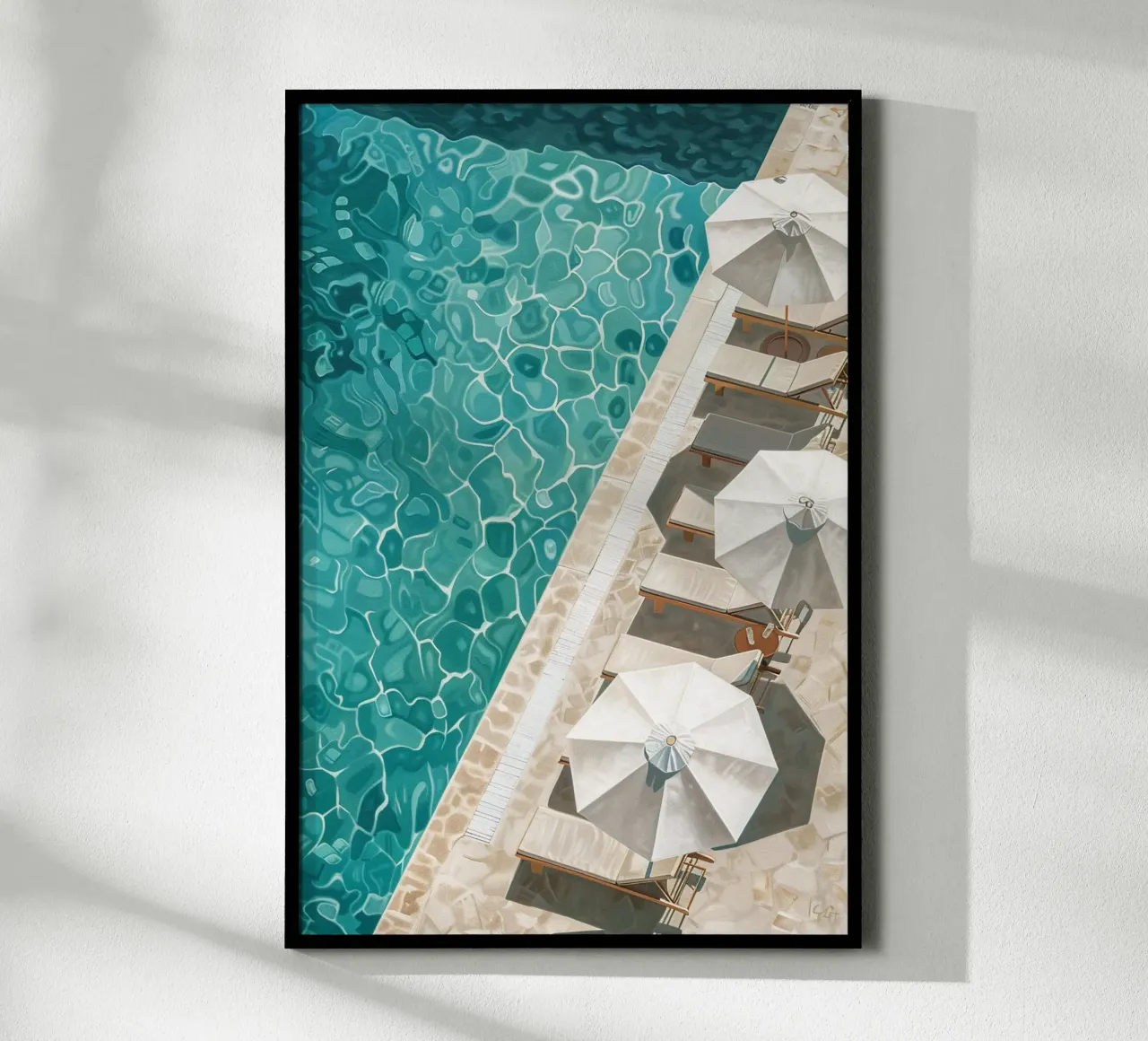 Aqua Tranquility poster con telaio in alluminio da Mosaic Dialogue