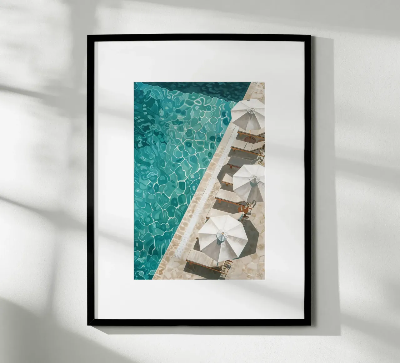 Aqua Tranquility poster con telaio in alluminio da Mosaic Dialogue