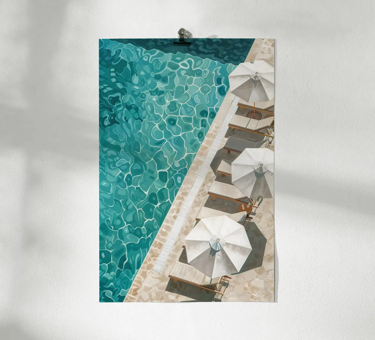 Aqua Tranquility poster con telaio in alluminio da Mosaic Dialogue
