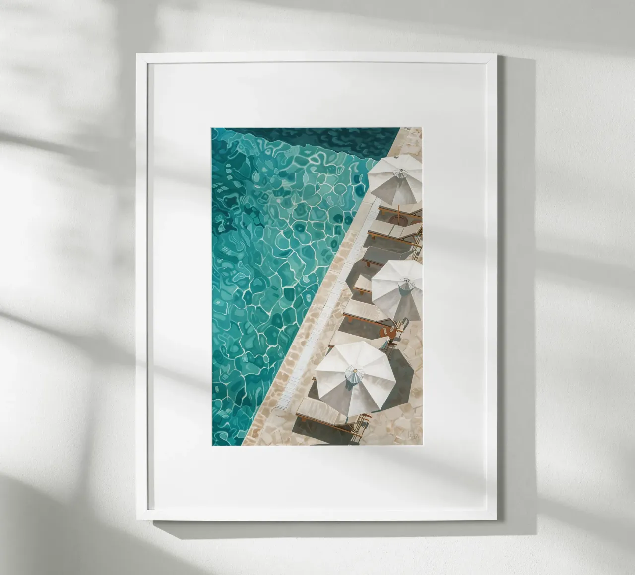 Aqua Tranquility poster con telaio in alluminio da Mosaic Dialogue