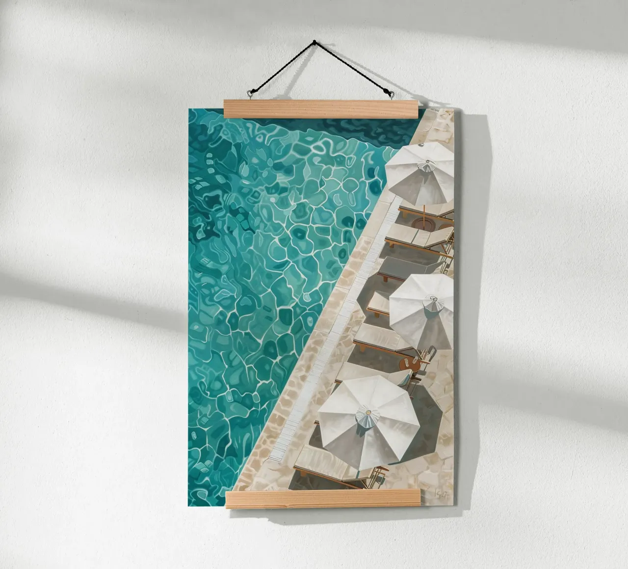 Aqua Tranquility poster con telaio in alluminio da Mosaic Dialogue