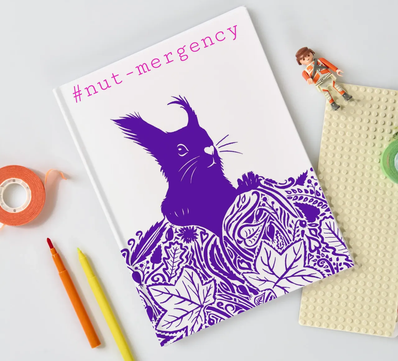 #nut-mergency - Eichhörnchen blaulila notebook by PaperLine Art