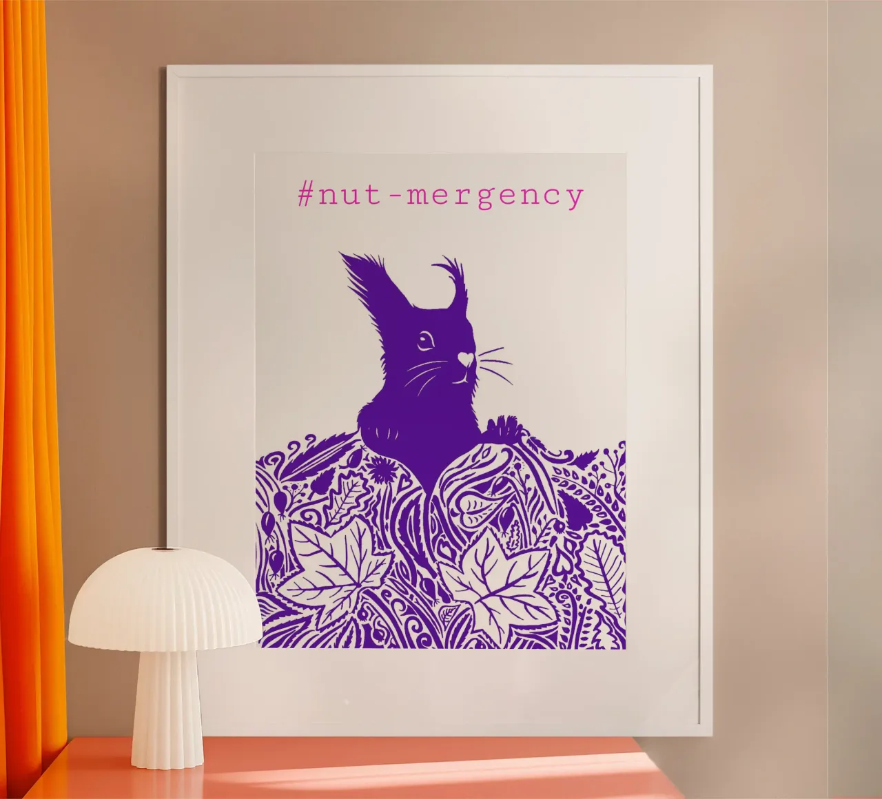 #nut-mergency - Eichhörnchen blaulila poster da PaperLine Art