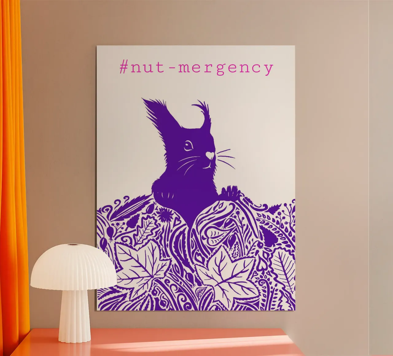 #nut-mergency - Eichhörnchen blaulila poster da PaperLine Art