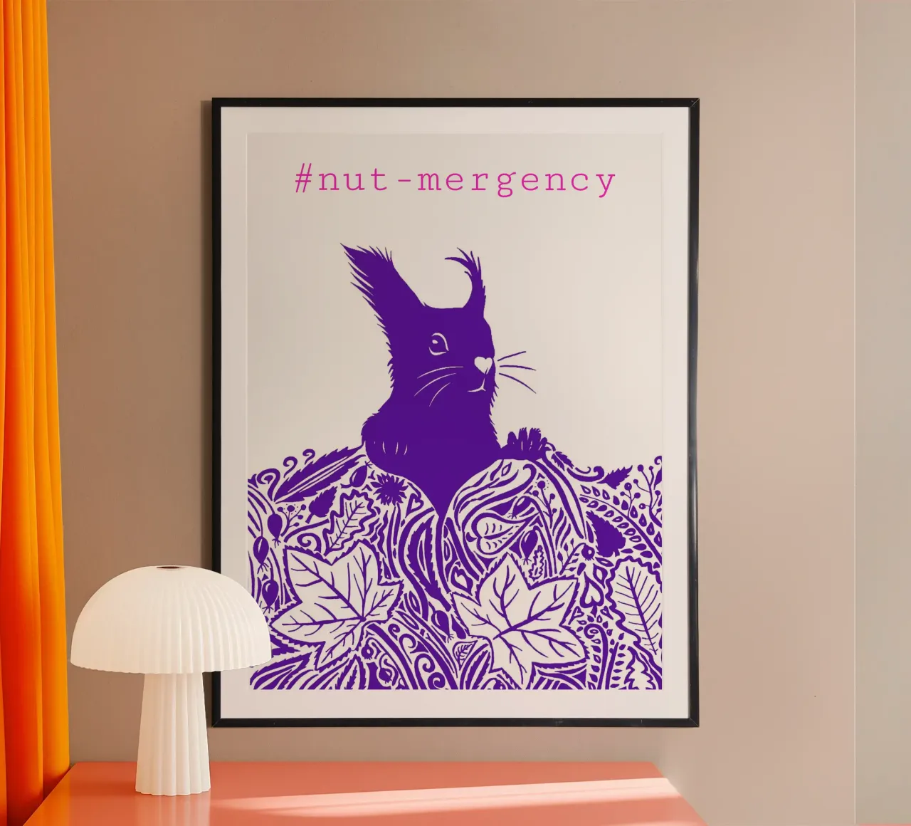 #nut-mergency - Eichhörnchen blaulila poster da PaperLine Art
