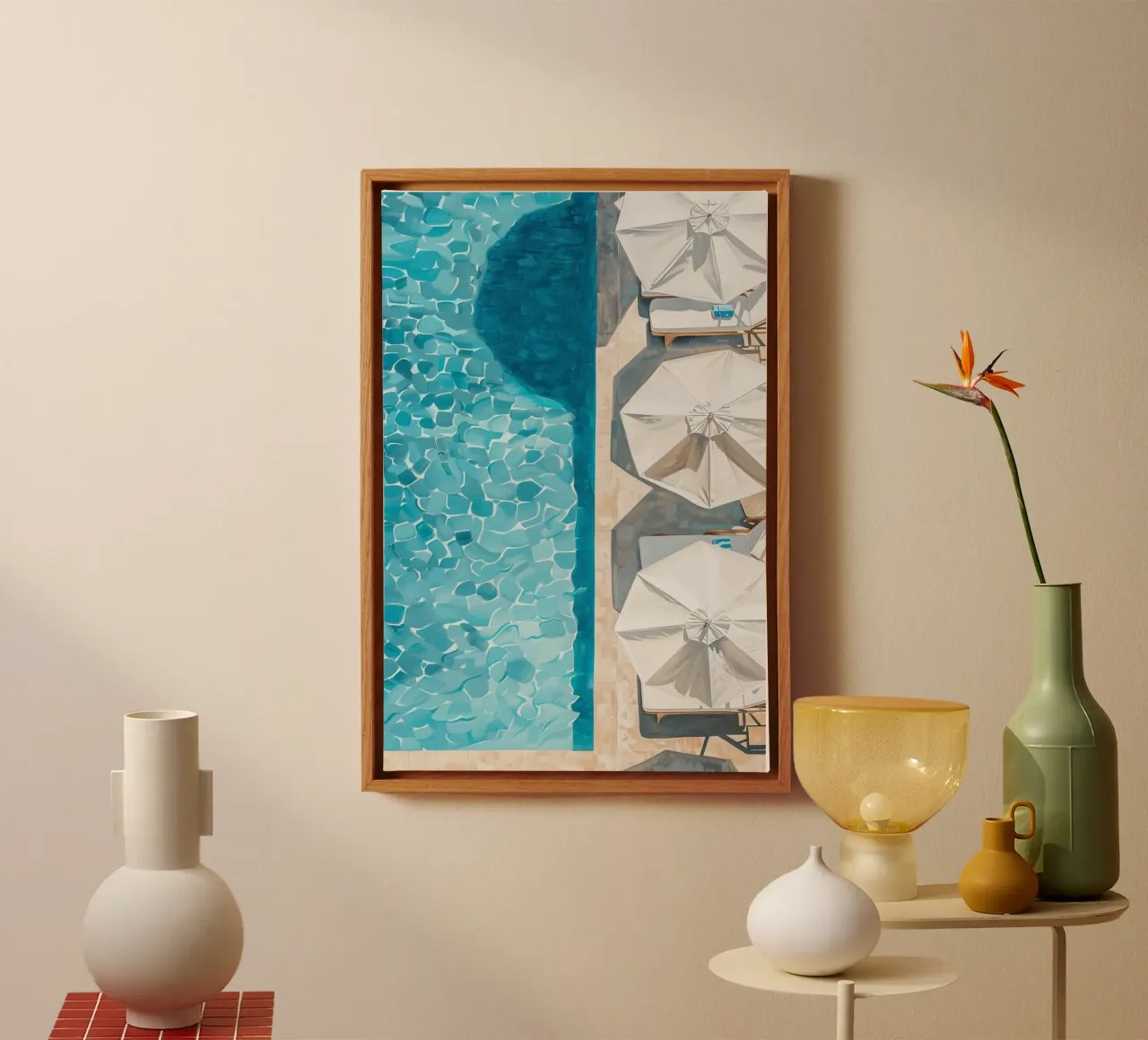 Whispers of the Poolside canvas van Mosaic Dialogue