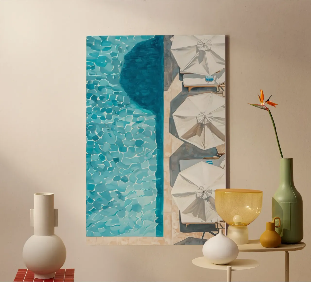 Whispers of the Poolside canvas van Mosaic Dialogue
