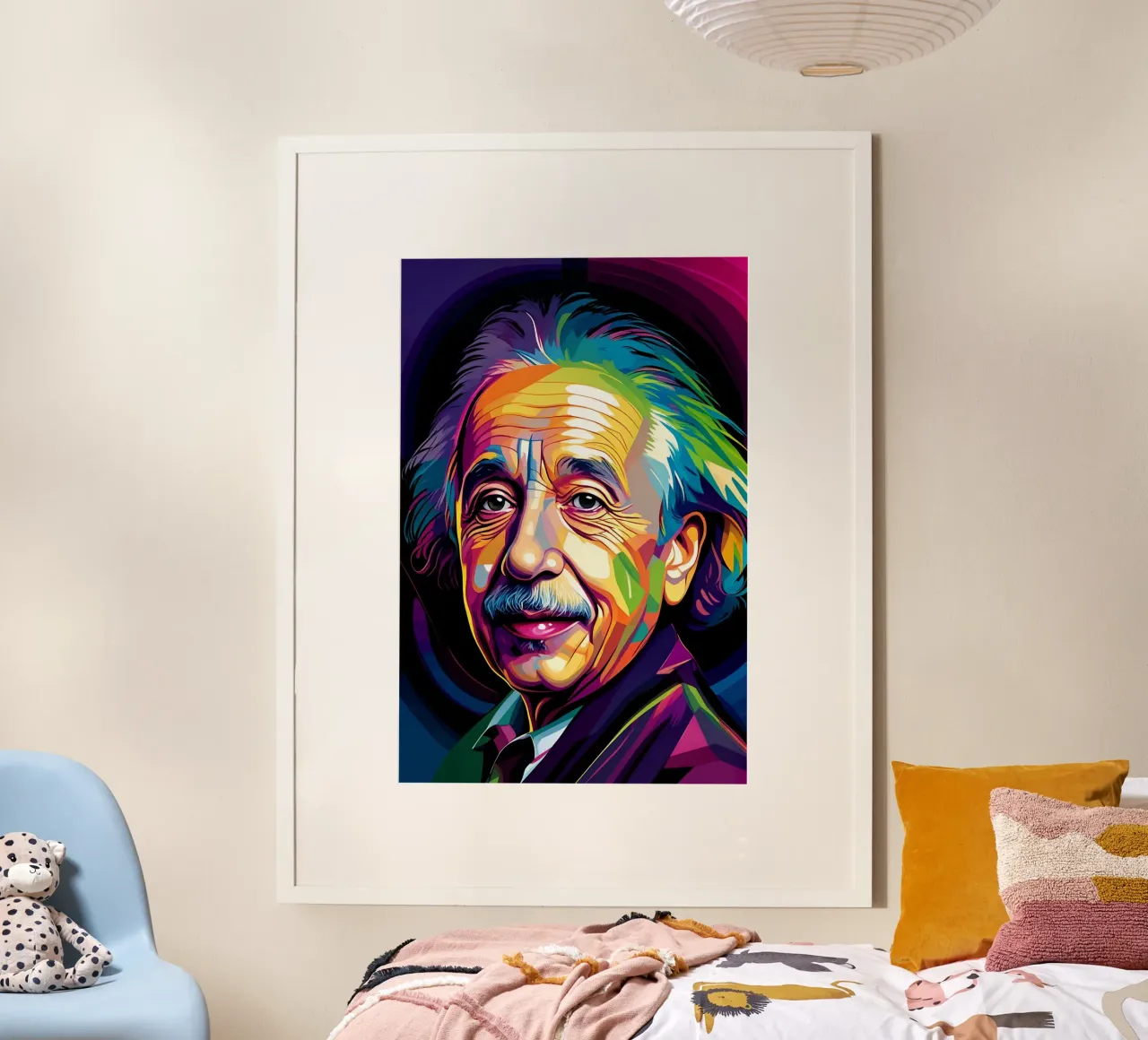 Albert Einstein arte poster con telaio in alluminio da BONANZA