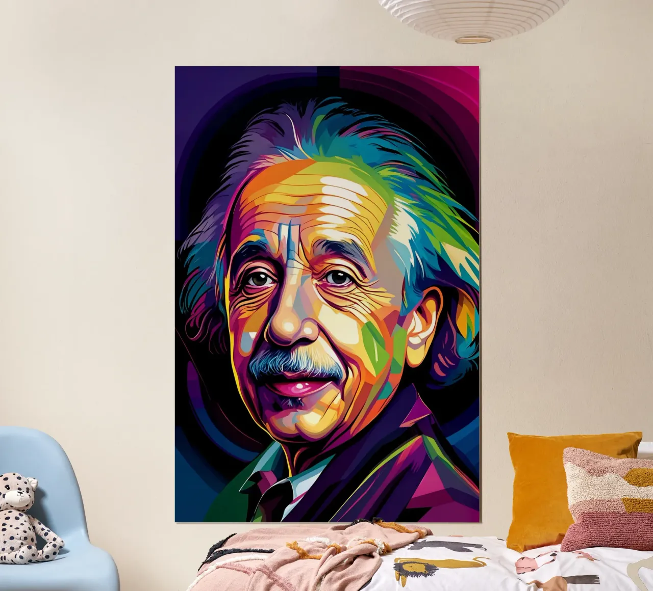 Albert Einstein arte poster con telaio in alluminio da BONANZA