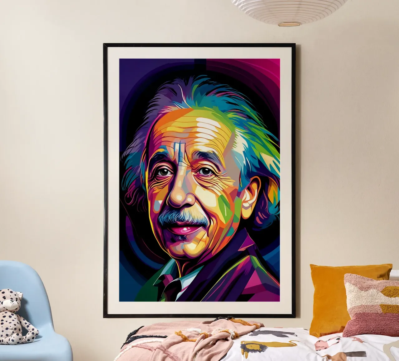 Albert Einstein arte poster con telaio in alluminio da BONANZA