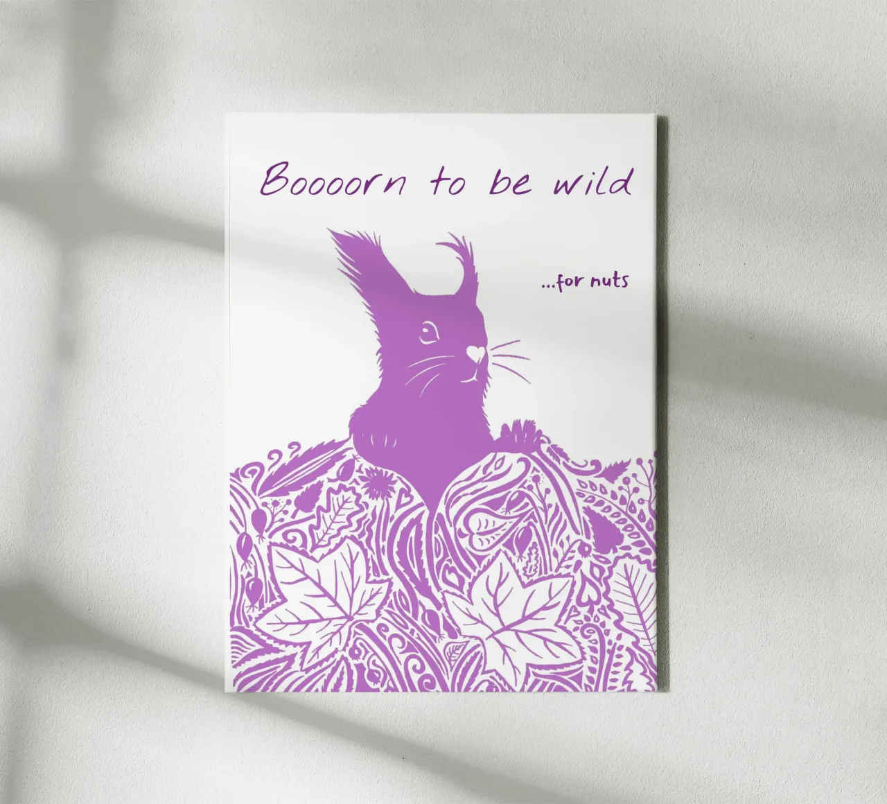 Boooorn to be wild ...for nuts - Eichhörnchen in rosa tela con Cornice a cassetta da PaperLine Art