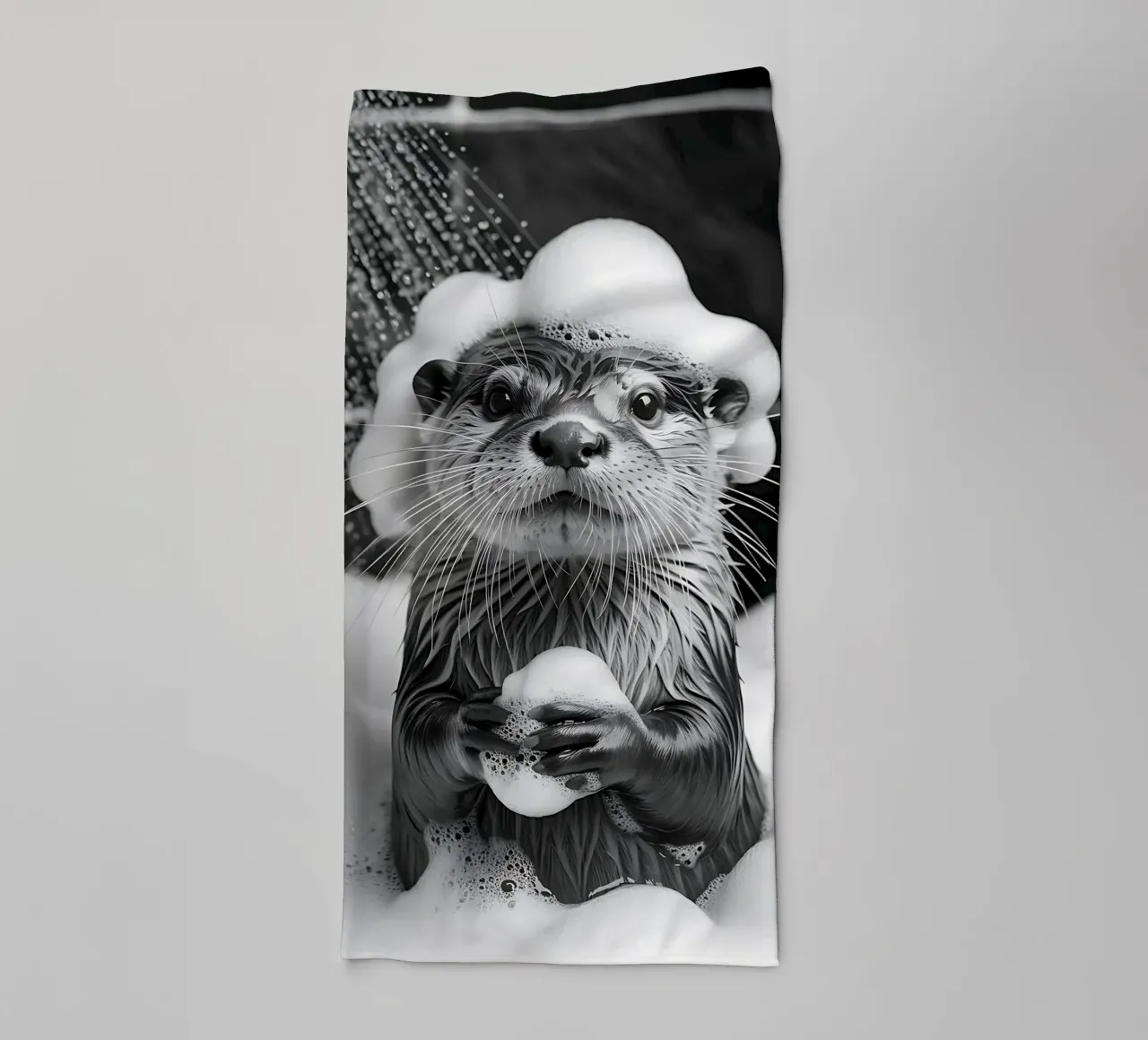 Foaming Otter in the Shower towel by Plain Thoughts