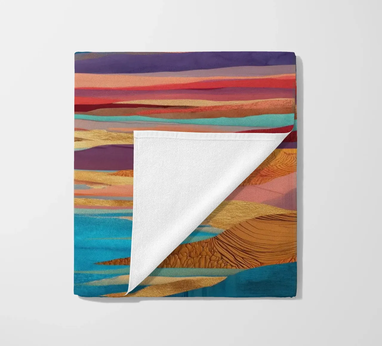Abstract Colorful Landscape with Golden River and Sunset Sky telo mare da Dune