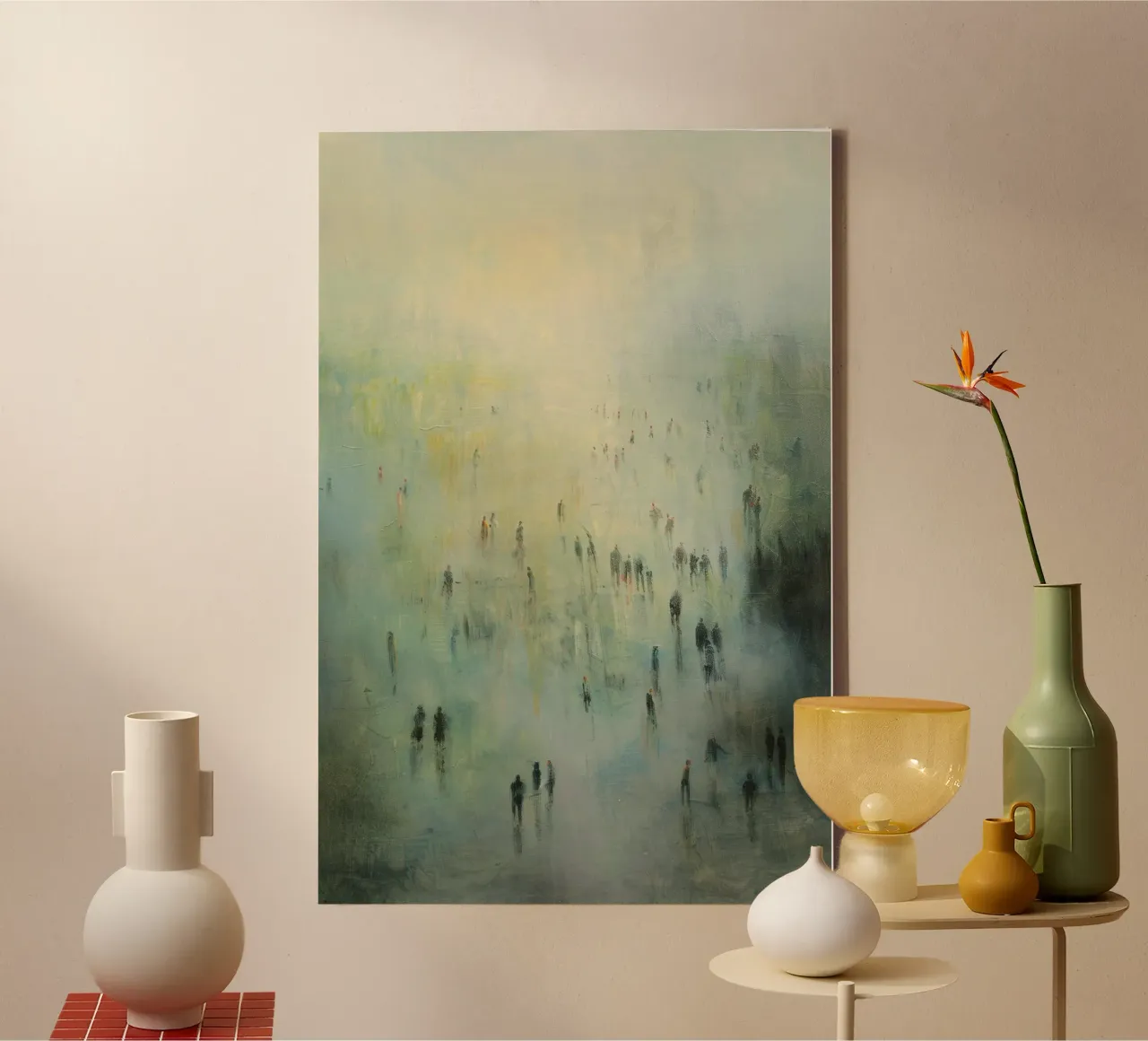 Mist of the Crowd canvas with Floater frame by Mosaic Dialogue