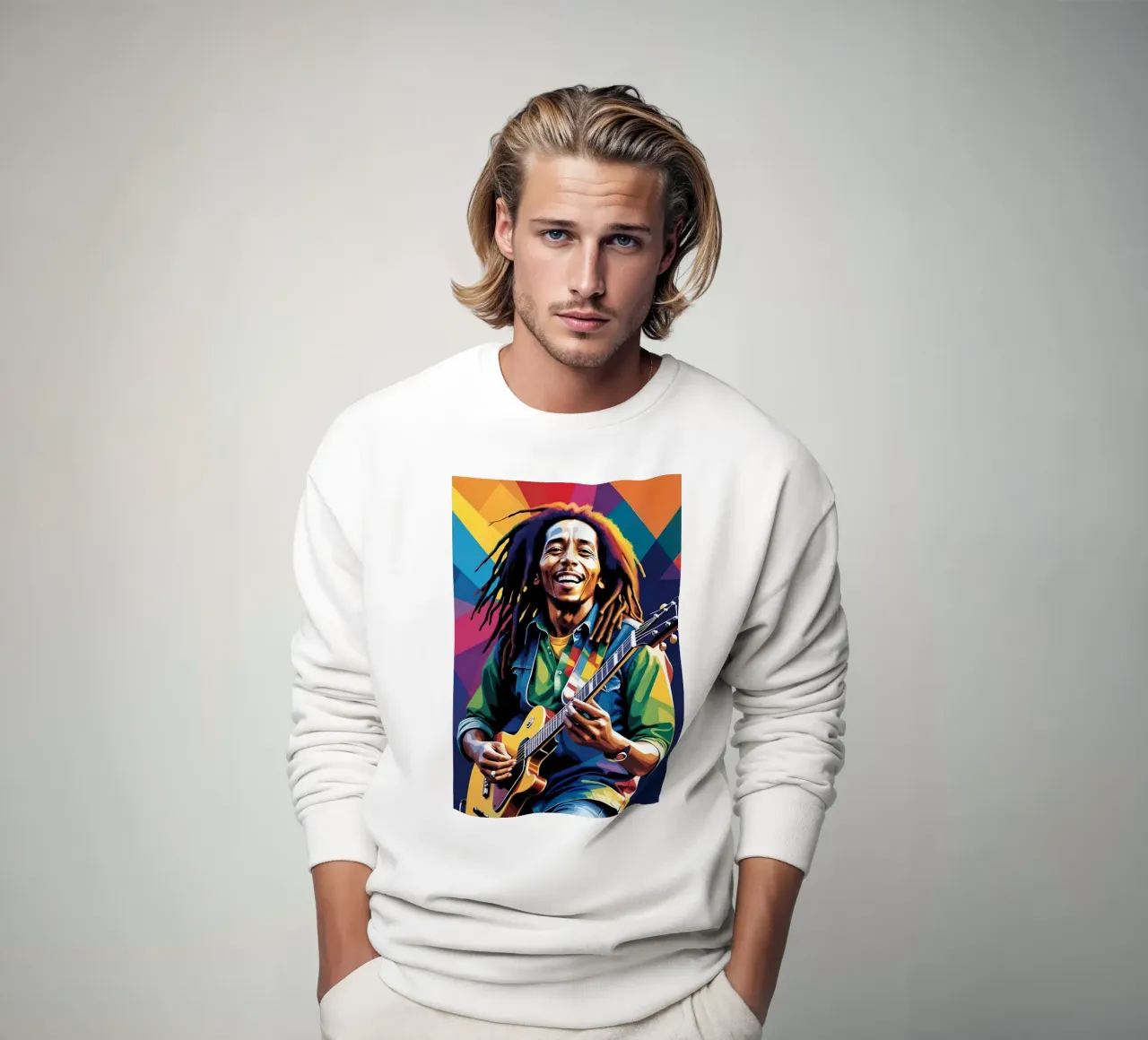 Bob Marley suonare la chitarra wpap art felpa da BONANZA