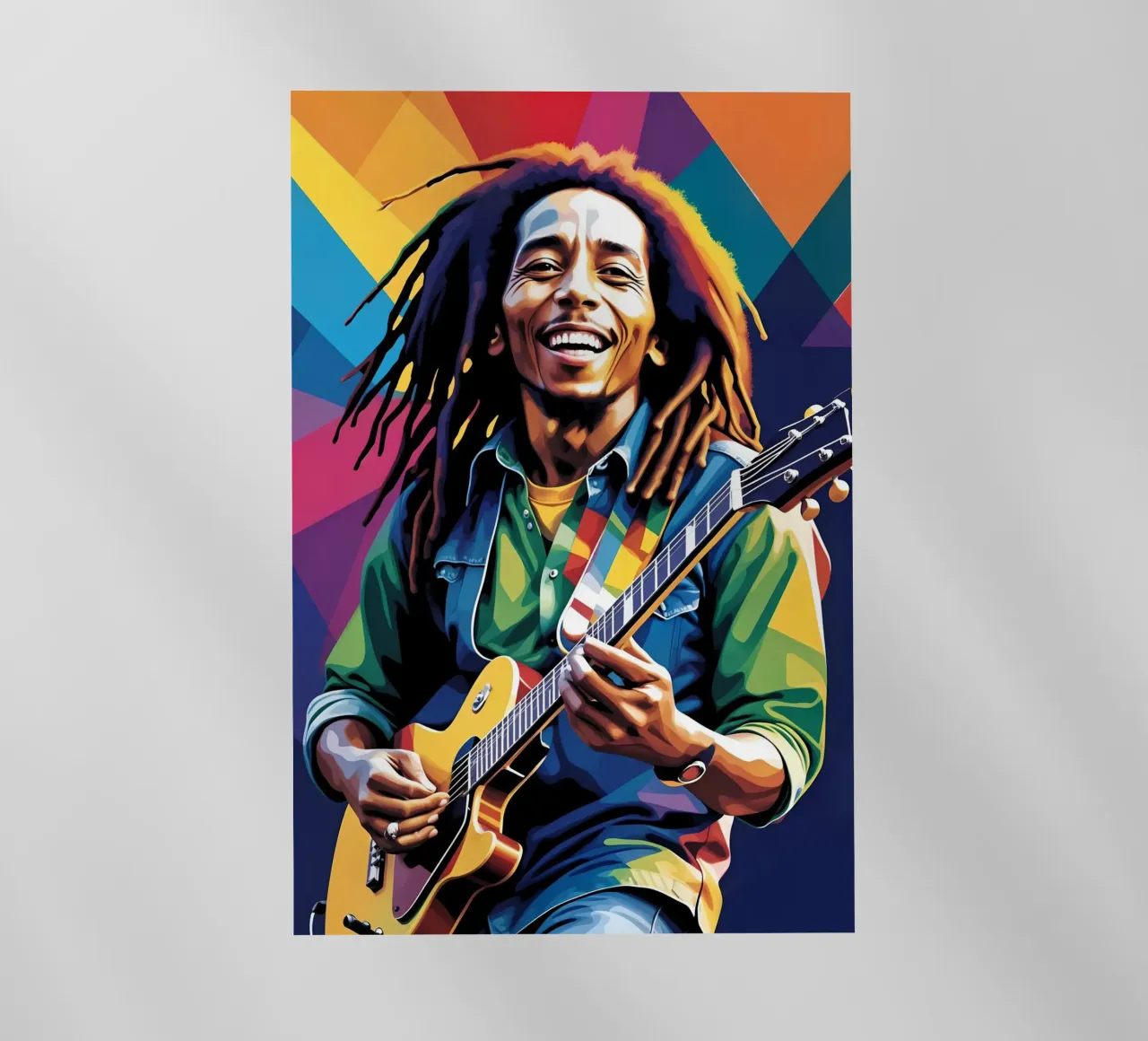 Bob Marley suonare la chitarra wpap art pellicola backlit da BONANZA