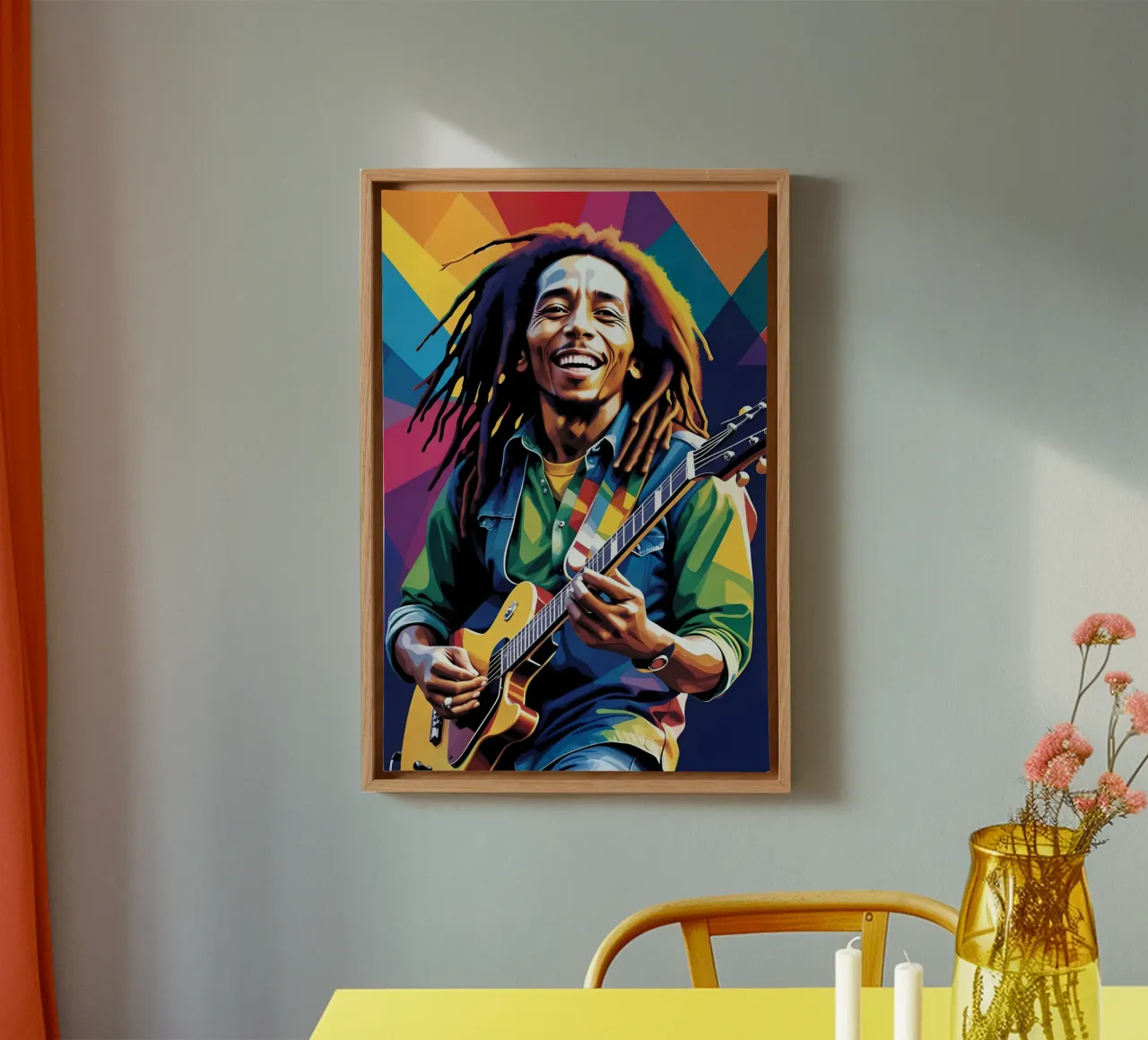 Bob Marley suonare la chitarra wpap art tela con Cornice a cassetta da BONANZA