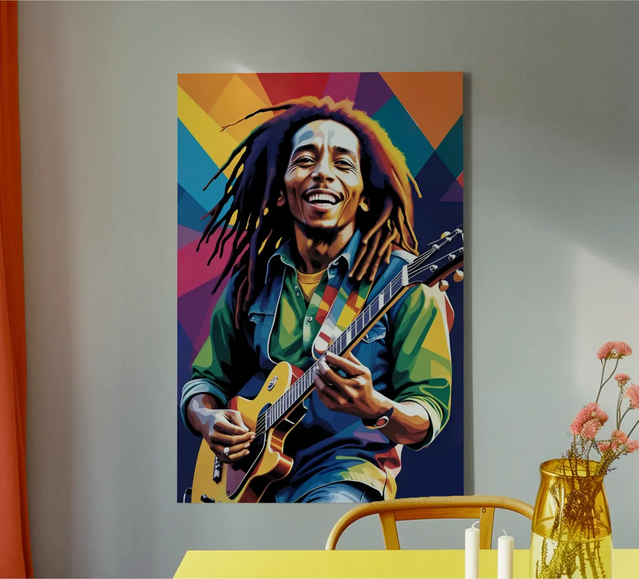 Bob Marley suonare la chitarra wpap art tela con Cornice a cassetta da BONANZA