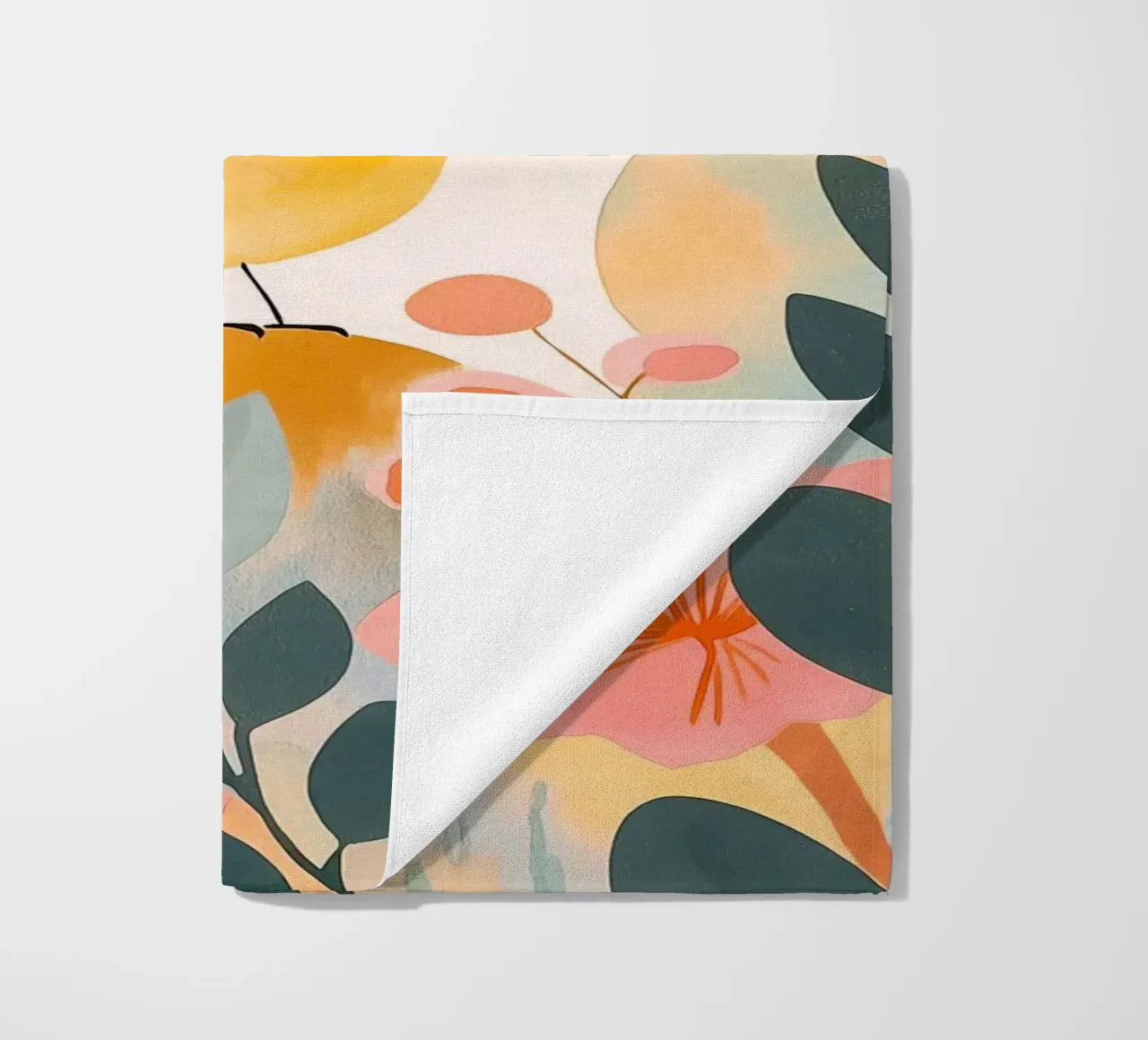 Mignon oiseau jaune dans un jardin de champignons Boho Botanique Automne serviette de plage de Gentle Echoes Art