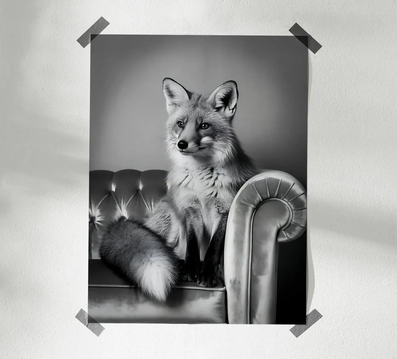 Volpe chic su divano reale poster da Plain Thoughts