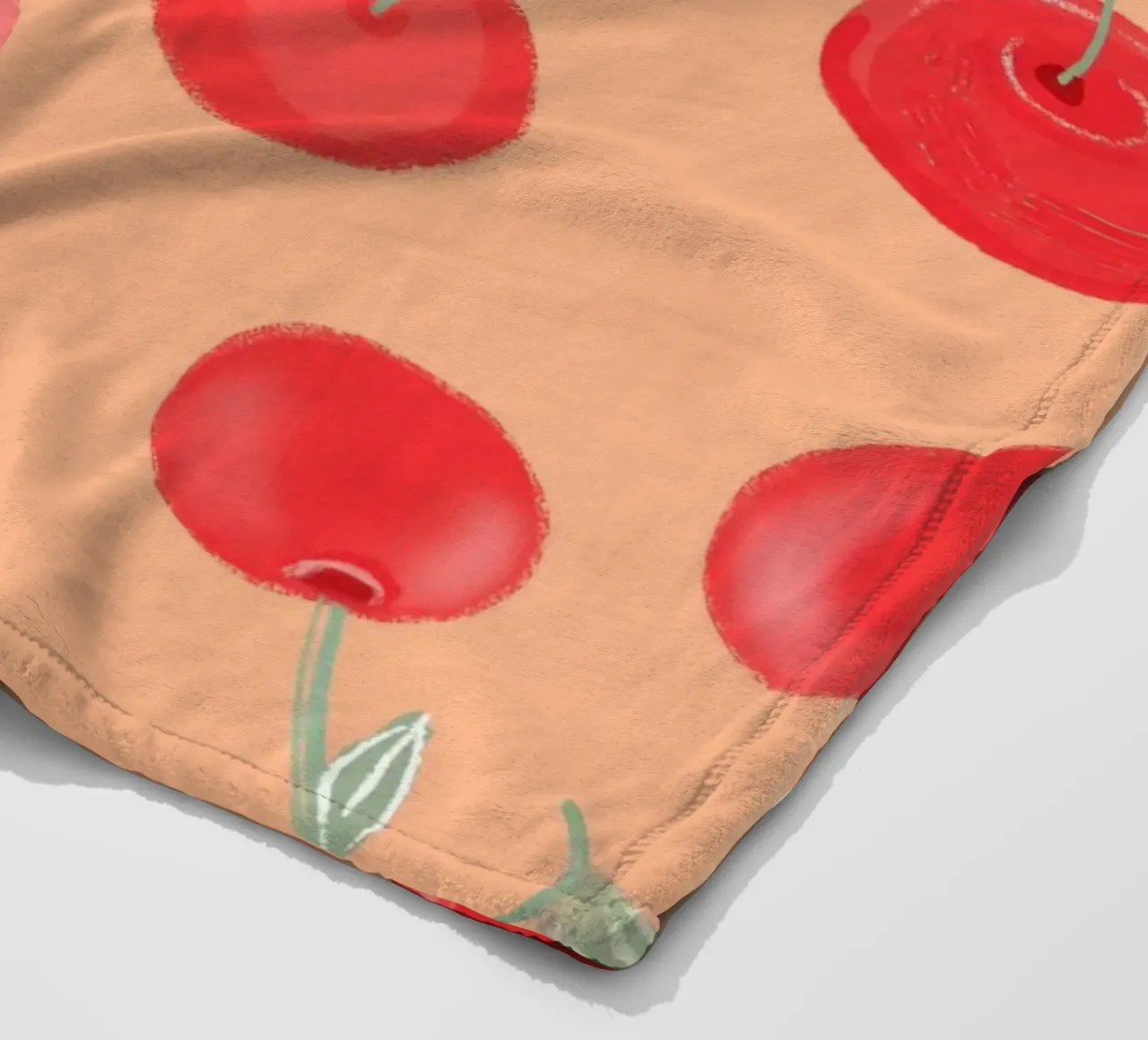 Modello Berry Burst color arancio fragola coperta in pile da gulsengunel