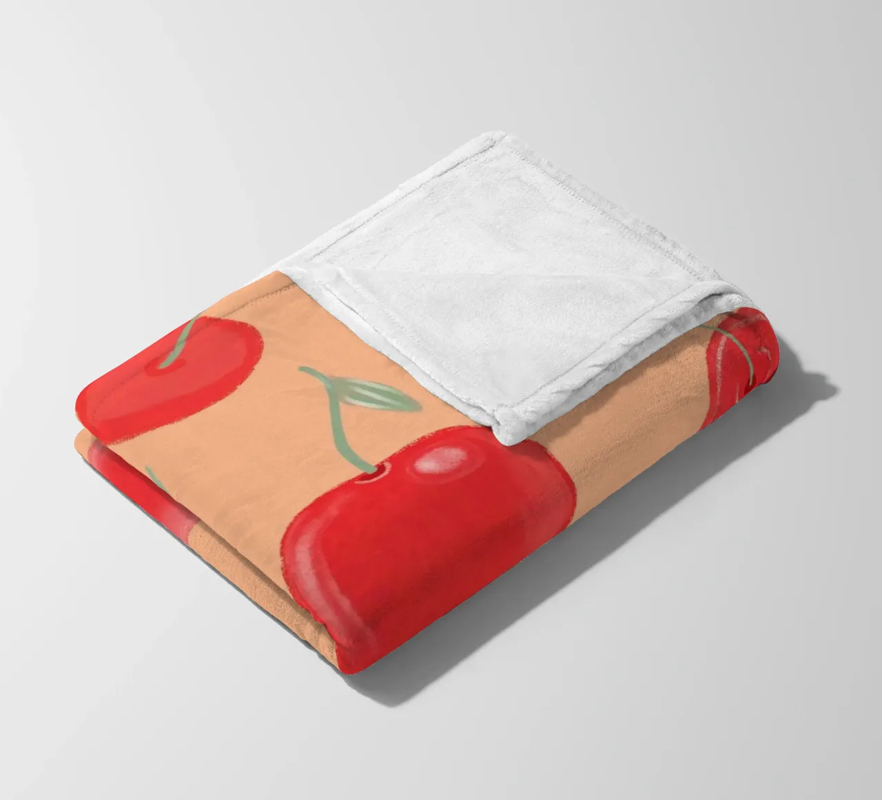 Modello Berry Burst color arancio fragola coperta in pile da gulsengunel