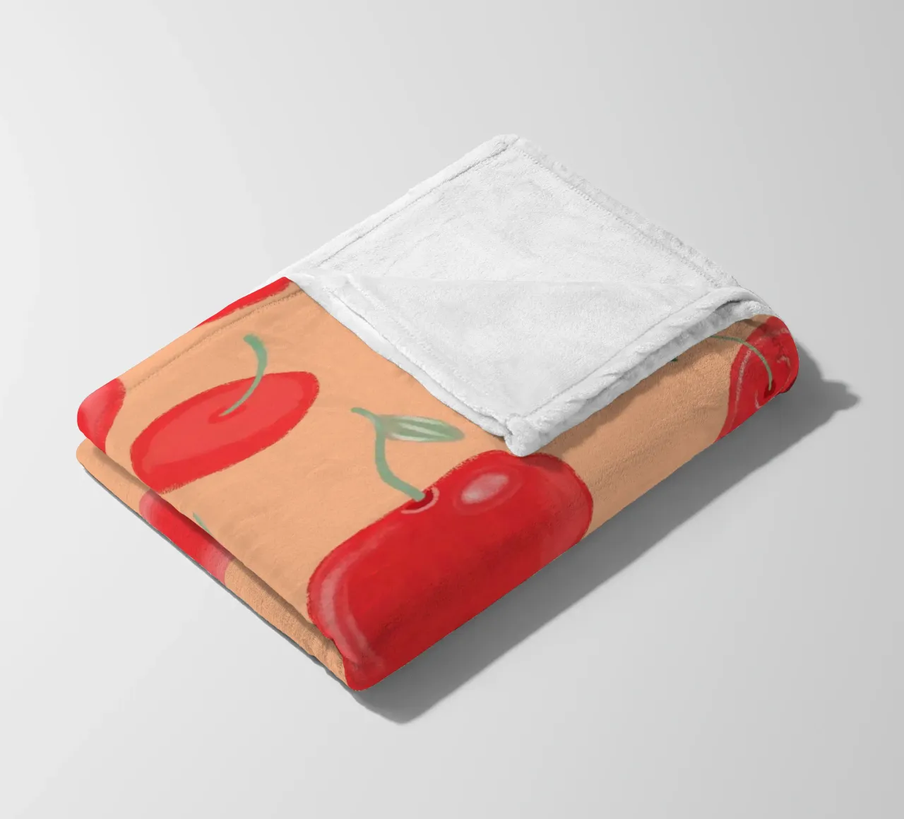 Modello Berry Burst color arancio fragola coperta in pile da gulsengunel