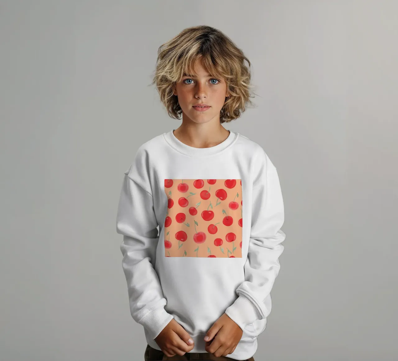 Modello Berry Burst color arancio fragola felpa bambino da gulsengunel