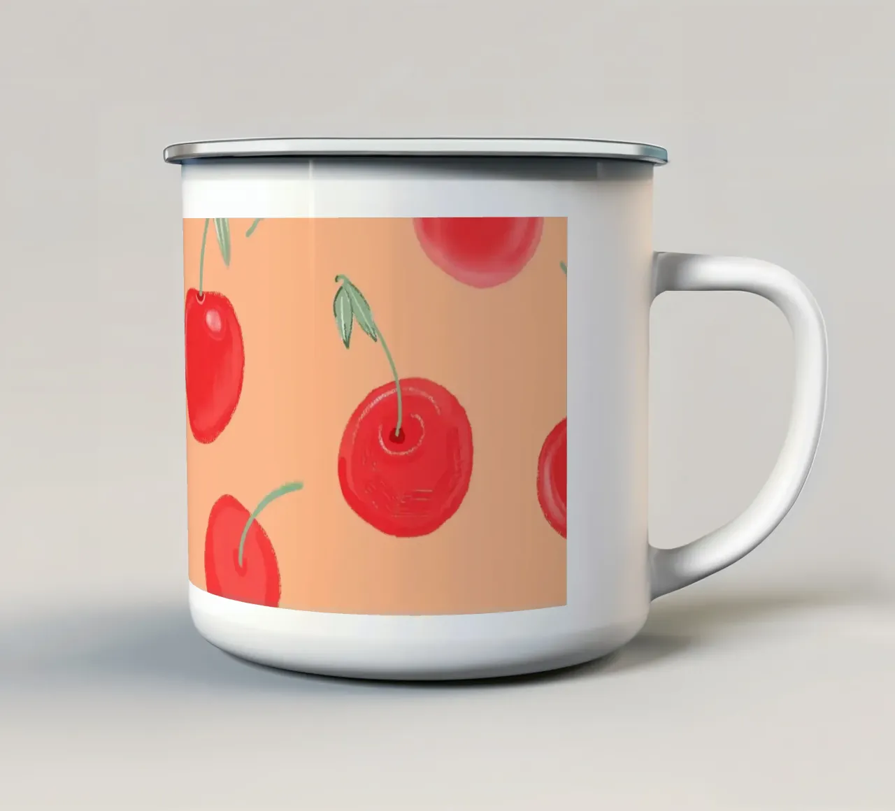 Modello Berry Burst color arancio fragola tazza in smalto da gulsengunel