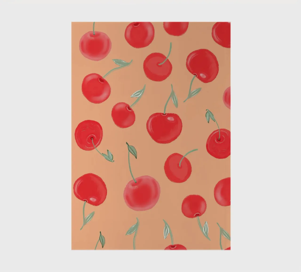 Berry Burst strawberry orange colored pattern notebook by gulsengunel