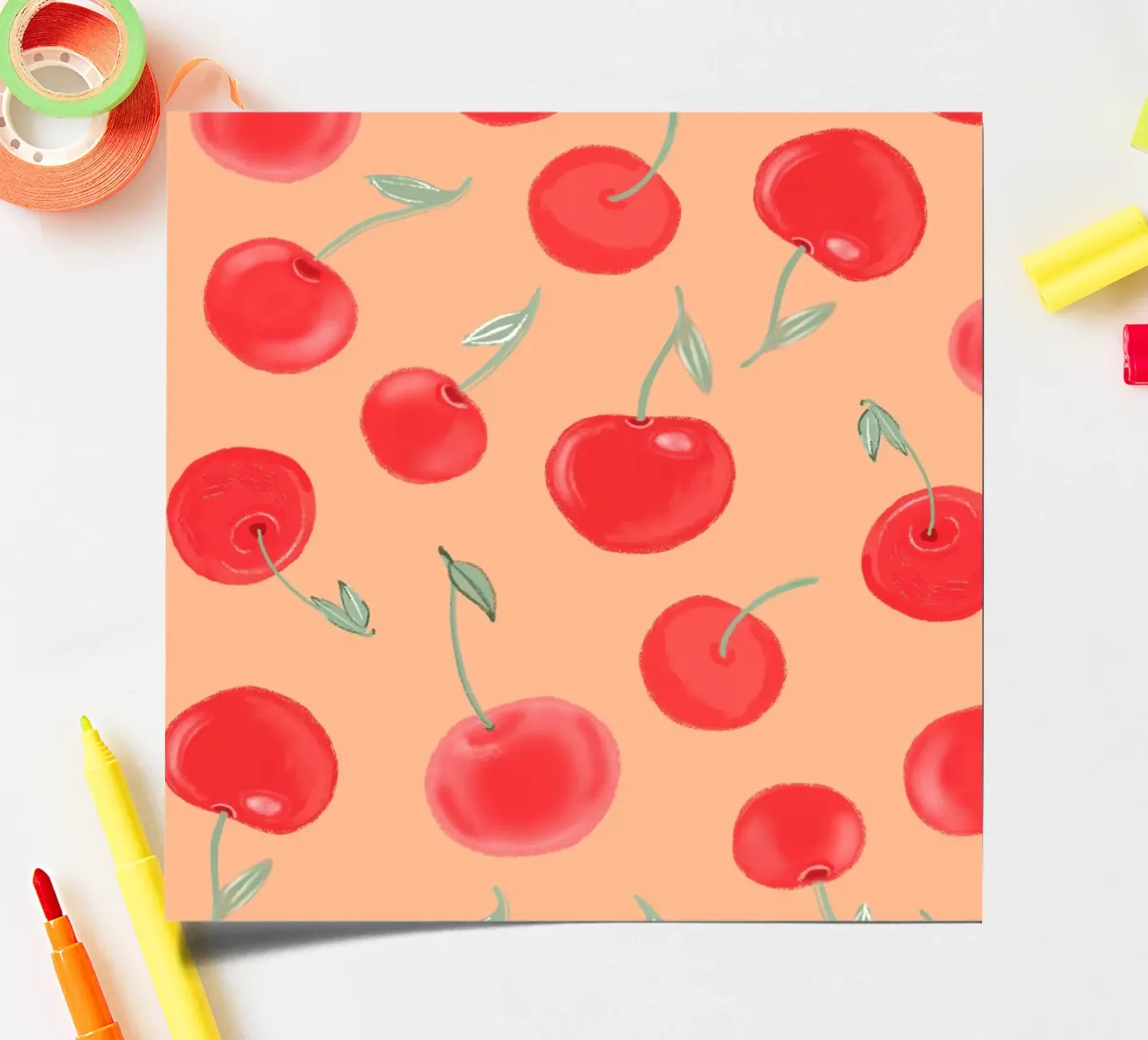 Modello Berry Burst color arancio fragola foglio adesivo da gulsengunel